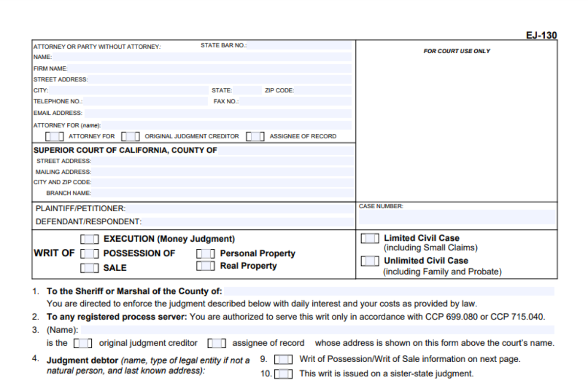 how-to-fill-out-a-writ-of-execution-in-california-small-claims